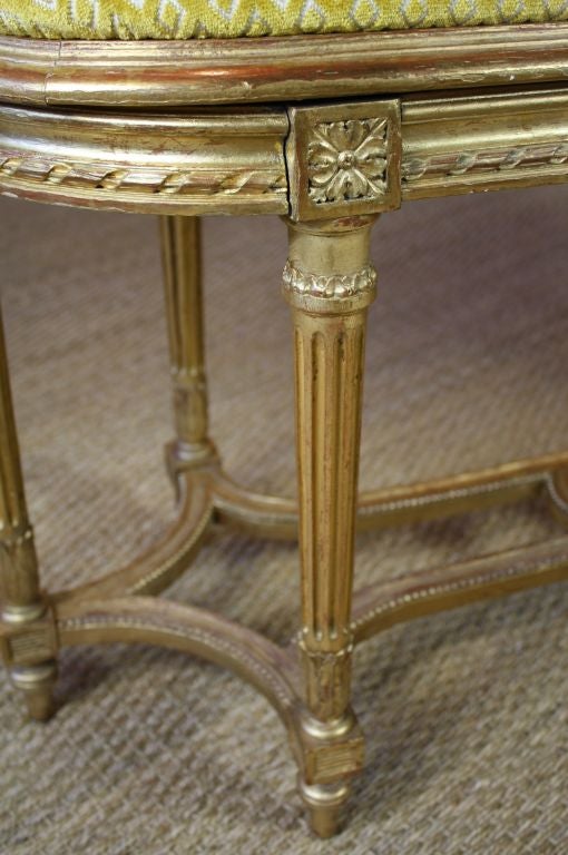 French Giltwood Louis XVI Style Bench 1