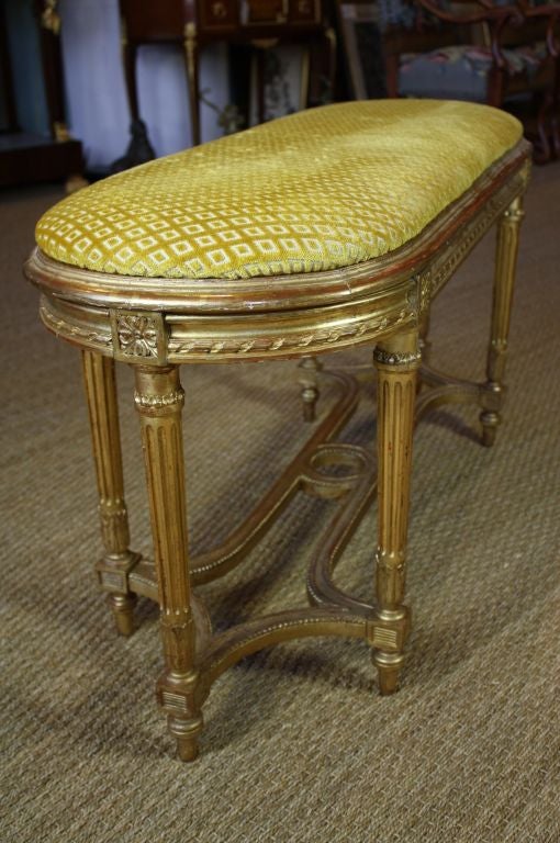 French Giltwood Louis XVI Style Bench 4