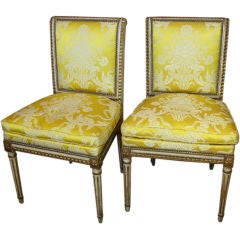 Pair of French Louis XVI Style Painted Chairs