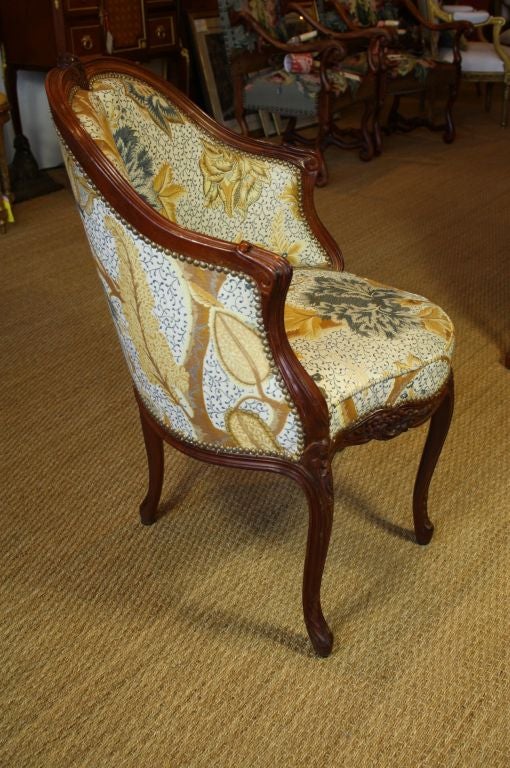 Wood Pair of French Louis XV Style Armchairs