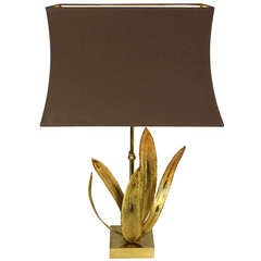 Gilt-Brass Fern Lamp by Daniel d'Haeseleer