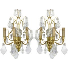 Pair of French Gilt-bronze Lyre Form Sconces 2