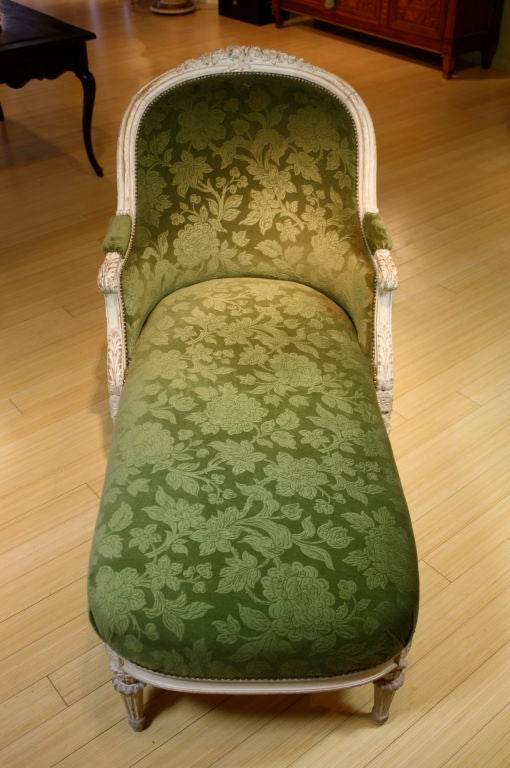 French Louis XVI Style Painted Chaise Longue 6