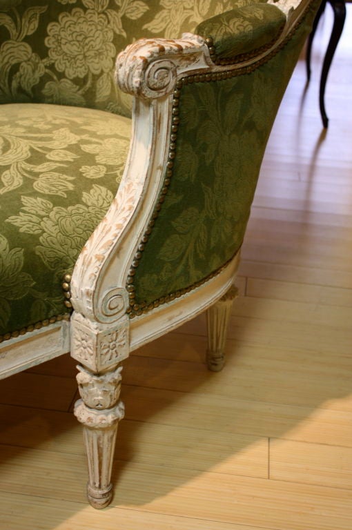 French Louis XVI Style Painted Chaise Longue 1