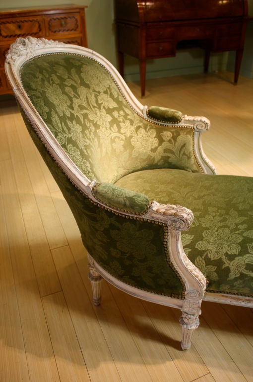 French Louis XVI Style Painted Chaise Longue 4