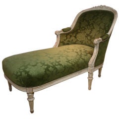 Antique French Louis XVI Style Painted Chaise Longue