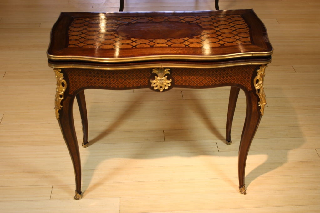 French Louis XV Style Marquetry GameTable