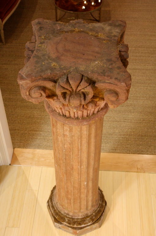 Baroque Massive Pair of French Carved Stone Columns For Sale