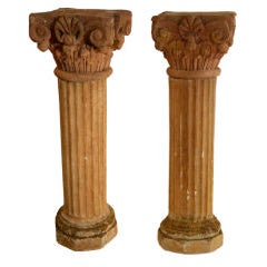 Massive Pair of French Carved Stone Columns 7