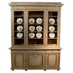 French Neoclassical Painted and Parcel Gilt Bookcase
