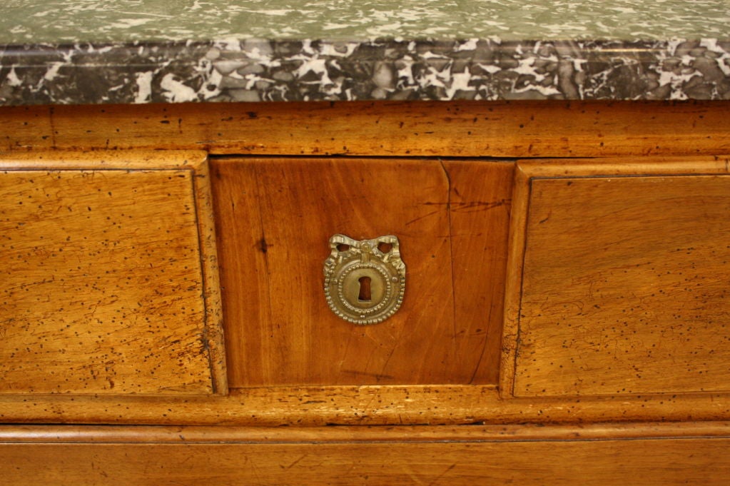 18th Century French Walnut Commode with Marble Top Stamped 