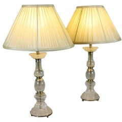 Pair of French Rock Crystal Lamps