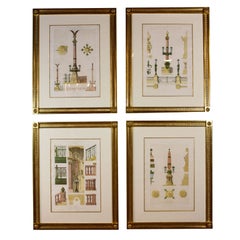 Four Framed Architectural Prints of the Opera Garnier, Paris