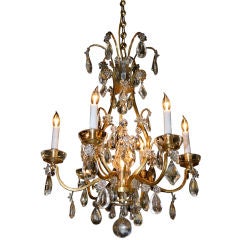Maison Bagues Bronze and Crystal Chandelier