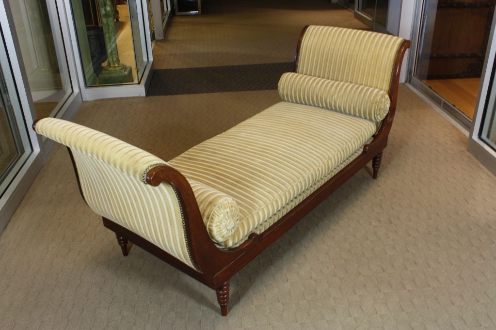 19th Century French Directoire Style Mahogany Recamier or Day Bed