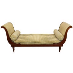 French Directoire Style Mahogany Recamier or Day Bed