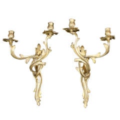 Pair of Louis XV Style Gilt-Bronze Sconces