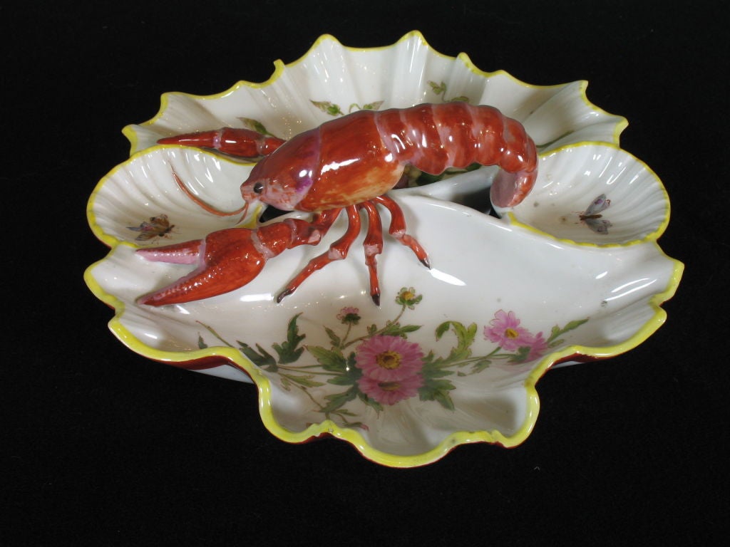Belle Époque Paris Porcelain Lobster Centerpiece For Sale