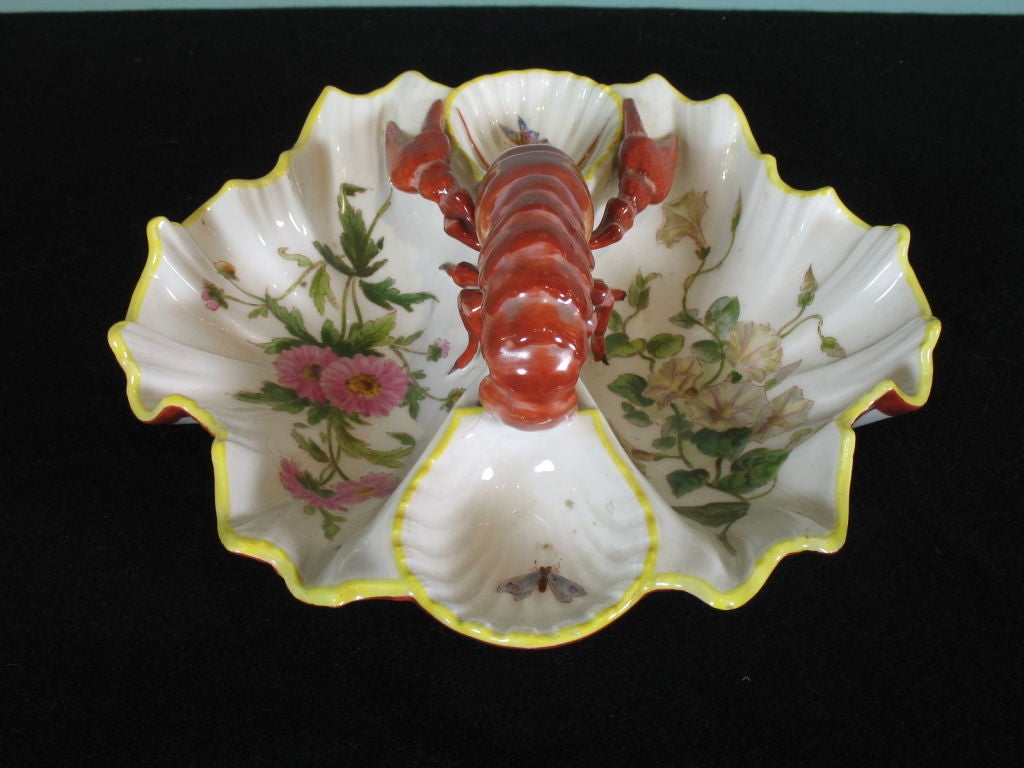 Gilt Paris Porcelain Lobster Centerpiece For Sale