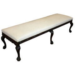 Antique English Mahogany Chippendale Style Bench