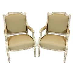 Pair of French, Louis XVI Style Fauteuils