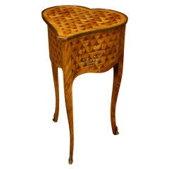 French Heart-Shaped Marquetry Table