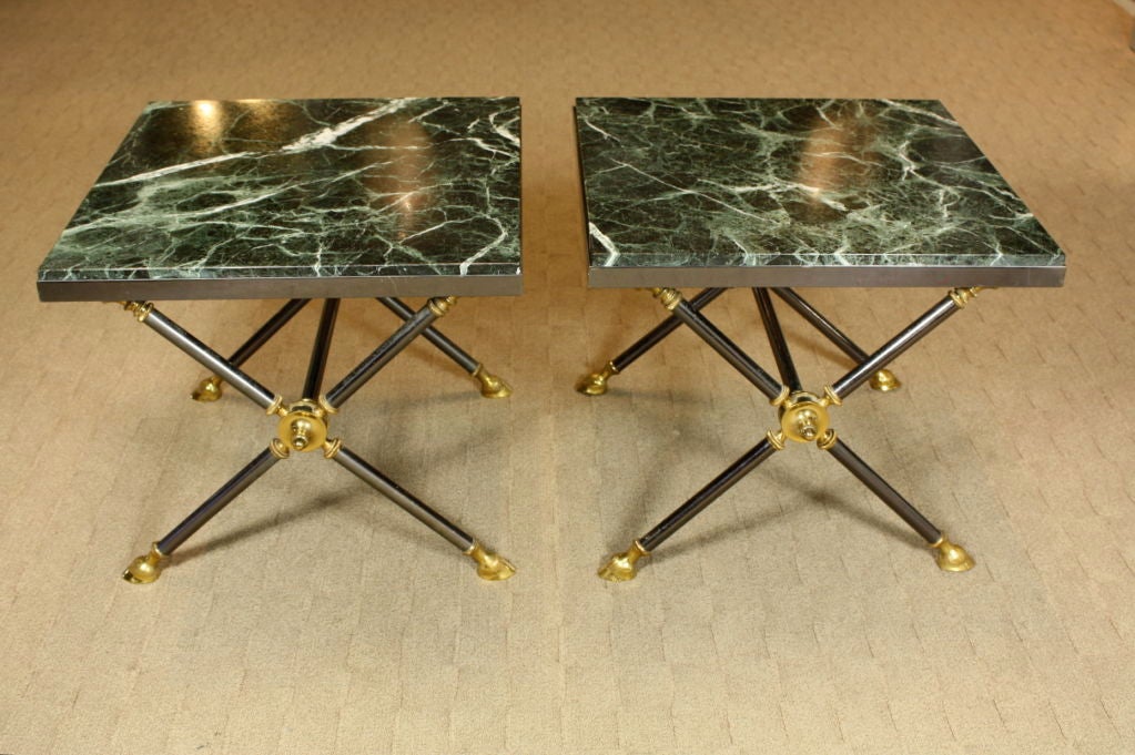 Pair of Jansen Marble Top Low Tables