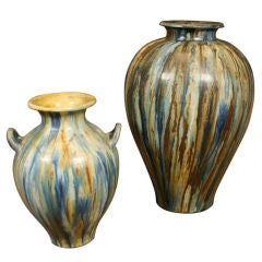 Two Belgian Glazed Pottery Vases by Guerin 7