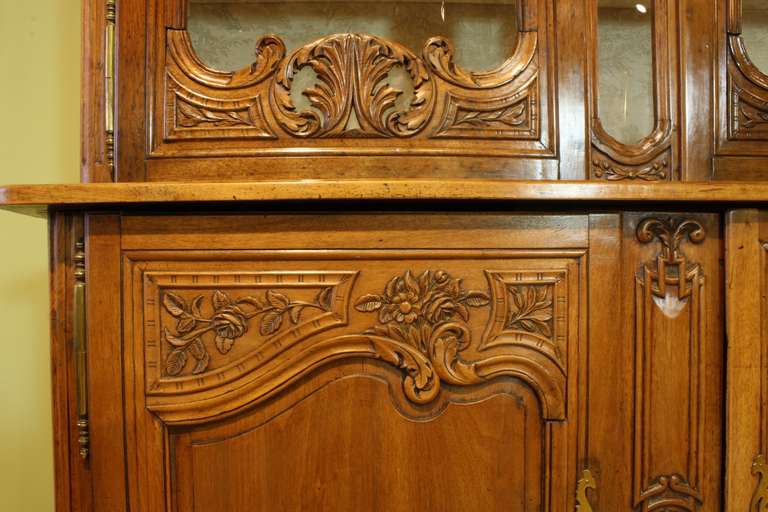 French Walnut Marriage Buffet with Hand Carved Date and Other Ornaments 1