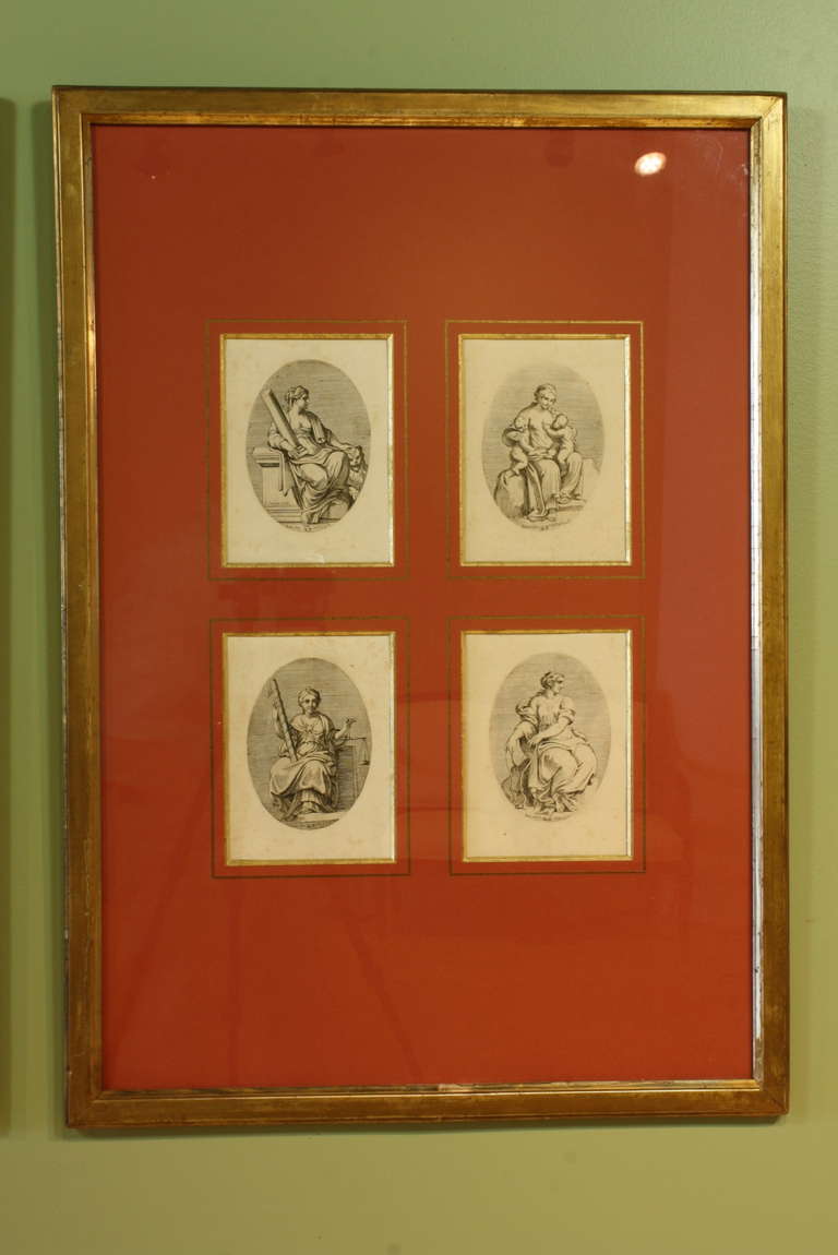 XVIIIe siècle et antérieur Ensemble de gravures classiques du XVIIIe siècle encadrées en vente