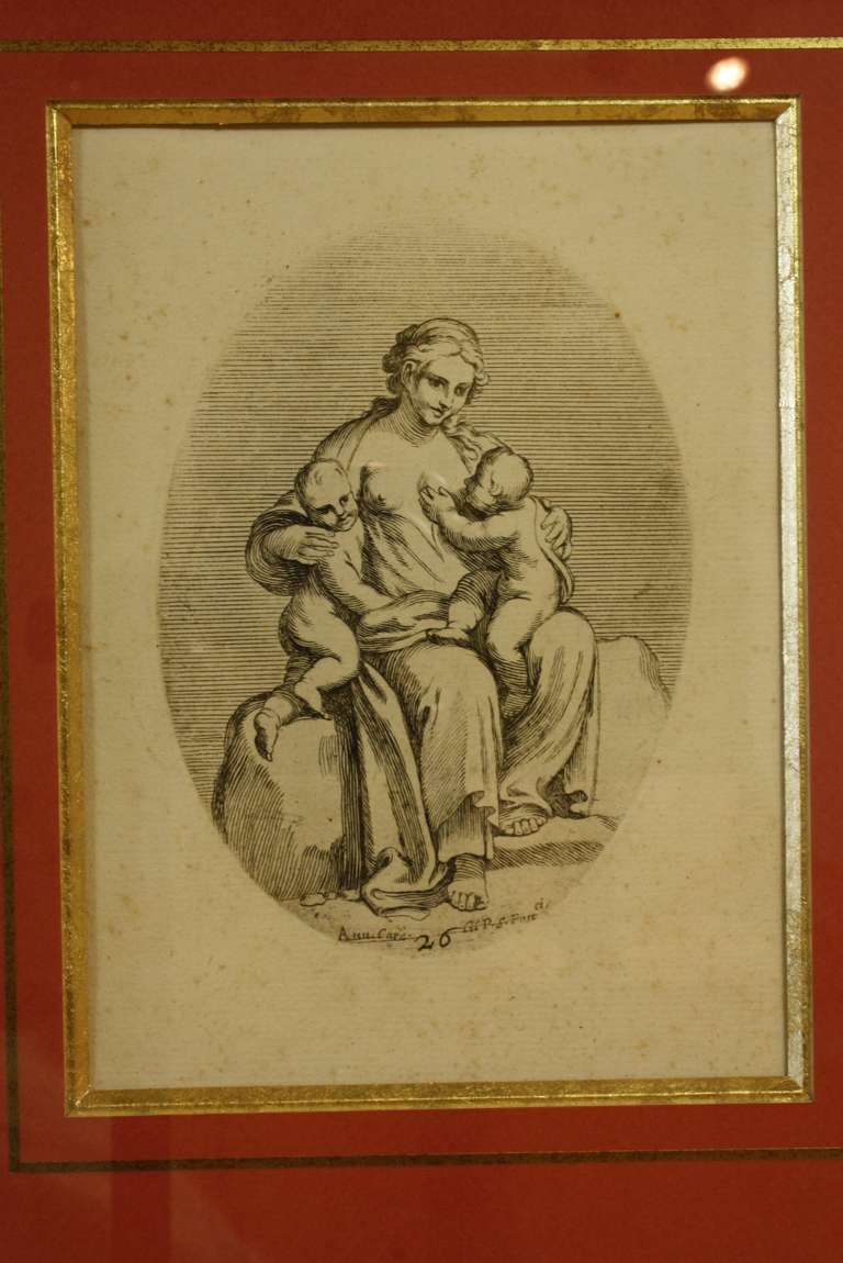 Framed Set of 18th Century Classical Engravings For Sale 2