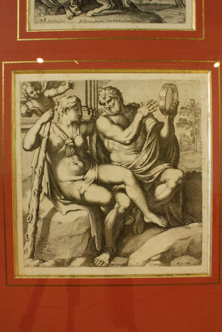 Framed Set of 18th Century Classical Engravings In Good Condition For Sale In Pembroke, MA