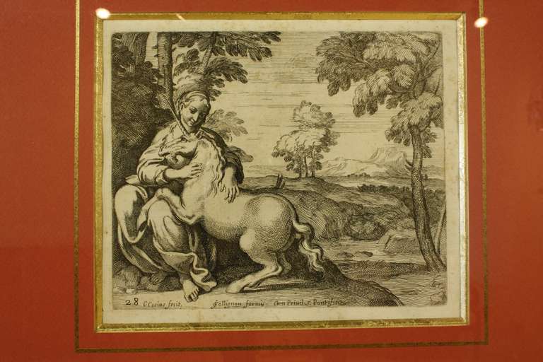 French Framed Set of 18th Century Classical Engravings For Sale