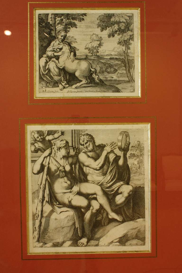 Classical Greek Framed Set of 18th Century Classical Engravings For Sale