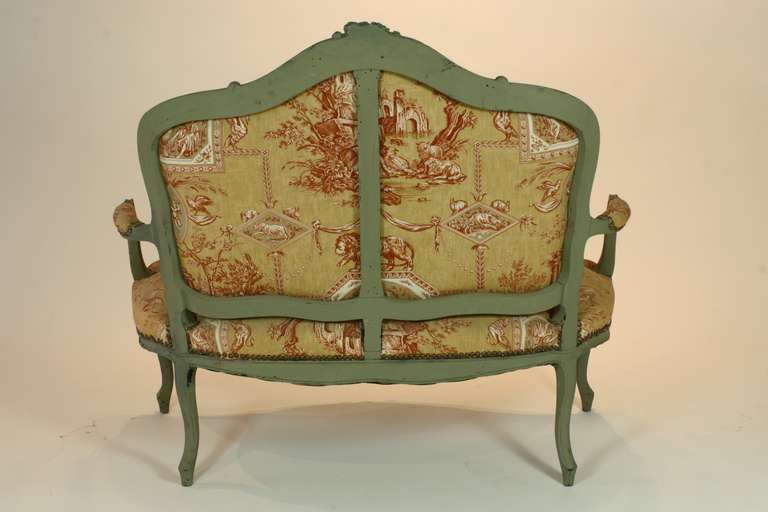 19th Century French Louis XV Style Painted Settee