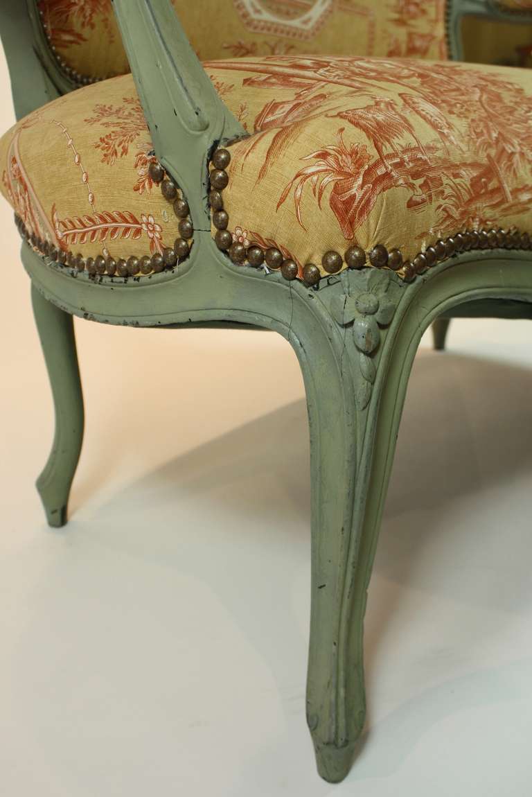 French Louis XV Style Painted Settee 4