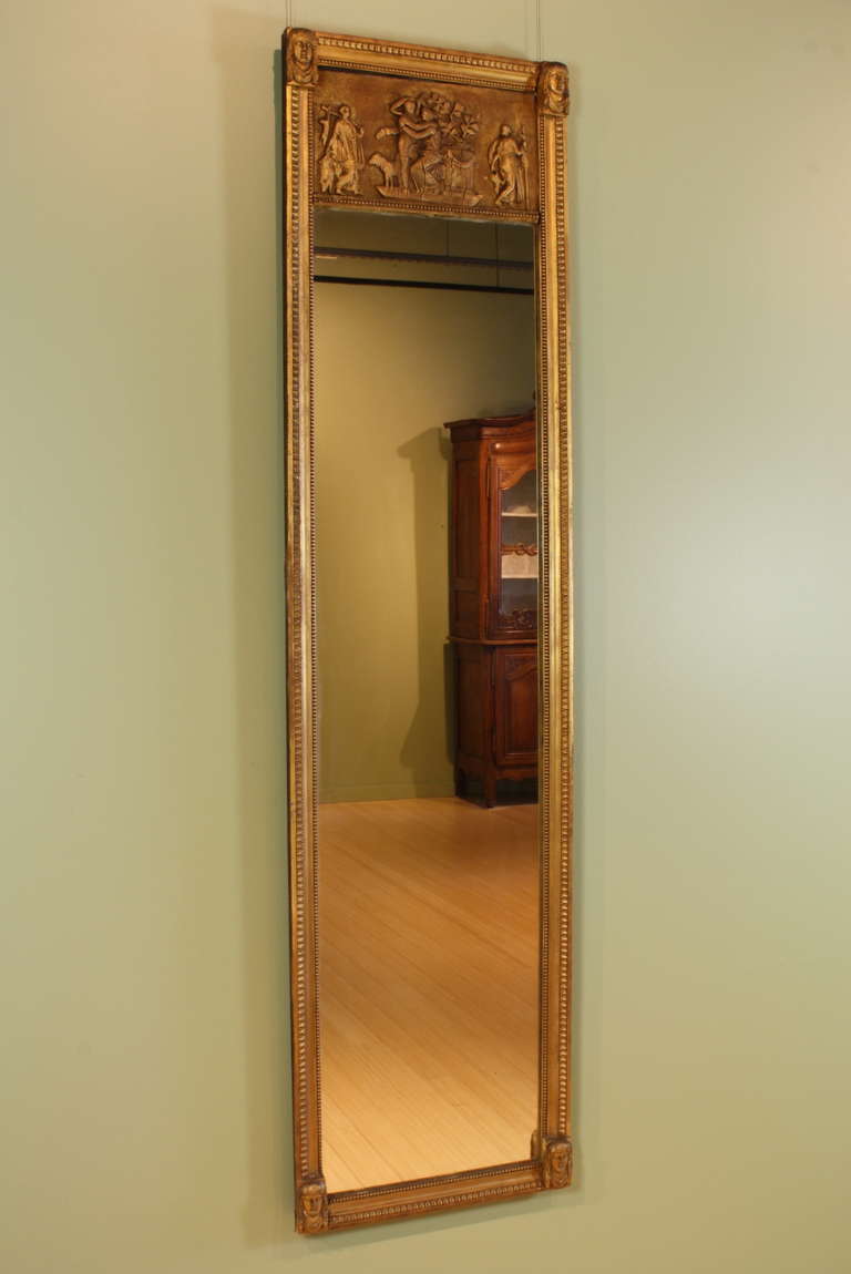 Gilt French Empire Trumeau Mirror