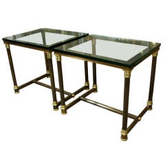 Pair of French Glass Top Side Tables