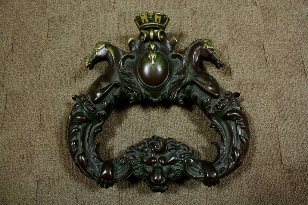 18th Century and Earlier Pair of Impressive 18th Century French Bronze Door Pulls