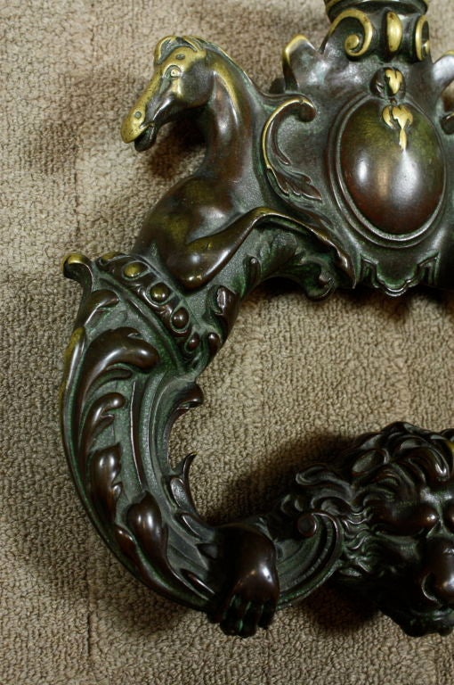 Pair of Impressive 18th Century French Bronze Door Pulls 3