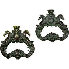 Pair of Impressive 18th Century French Bronze Door Pulls