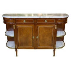 French Mahogany Buffet with Grey Marble Top 1