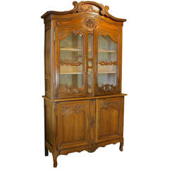 Rare French Walnut Buffet a Deux Corps Dated 1842 5