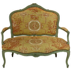 French Louis XV Style Painted Settee