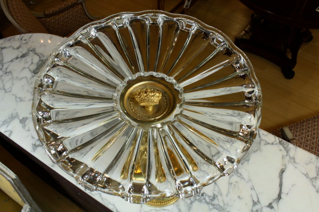 Baccarat Neoclassical Gilt-Bronze and Crystal Coupe 5