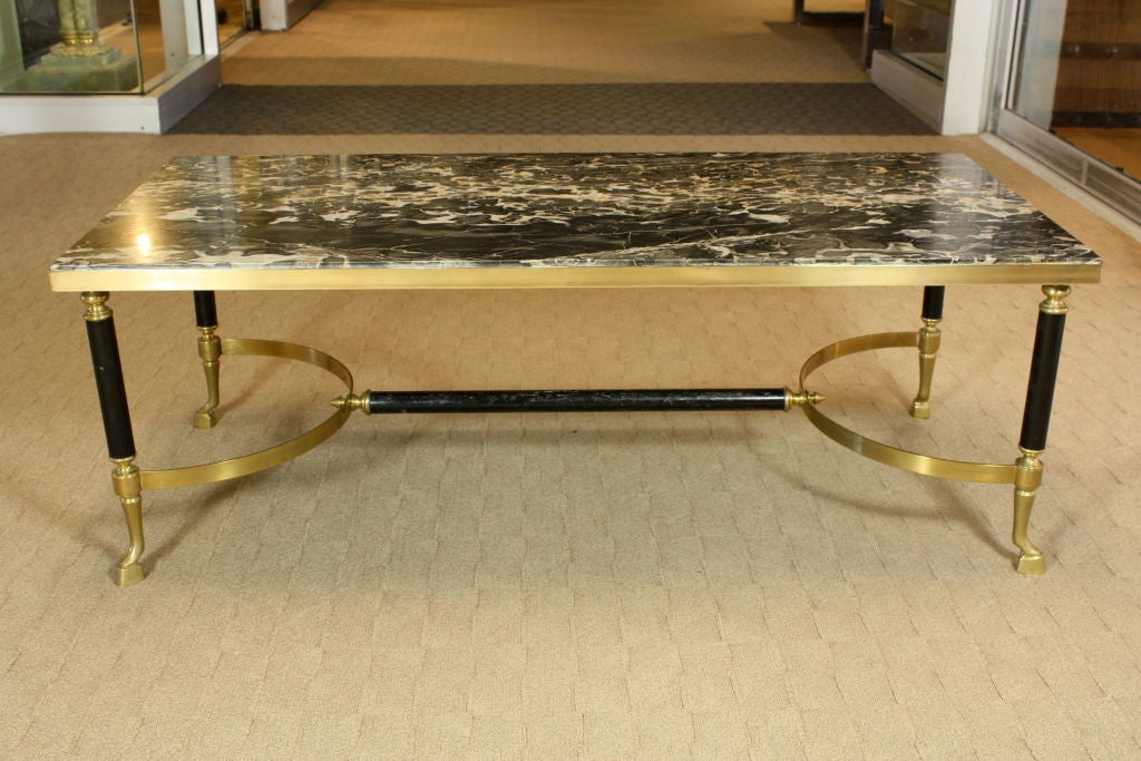20th Century French Marble Top Coffee Table by Maison Charles