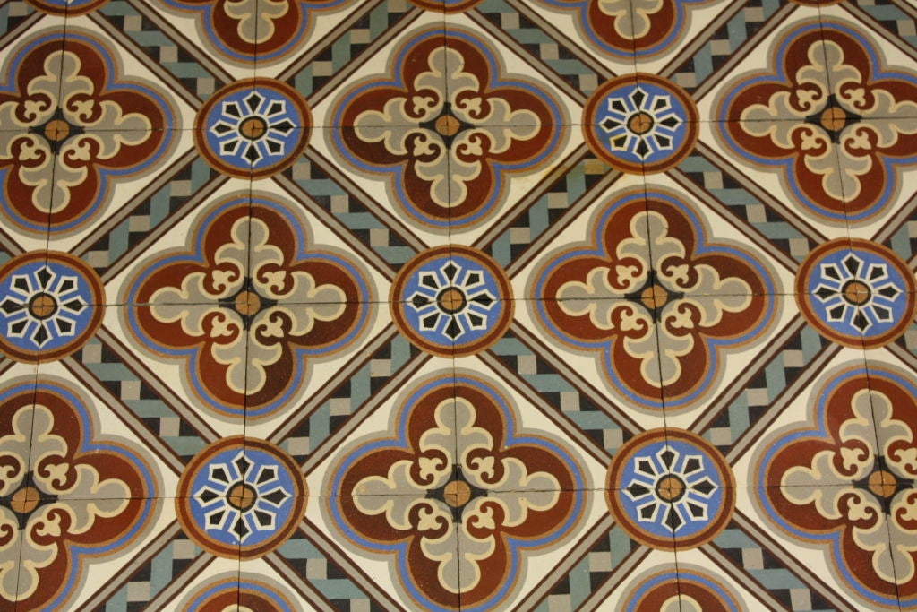 20th Century Set of French Encaustic Tiles