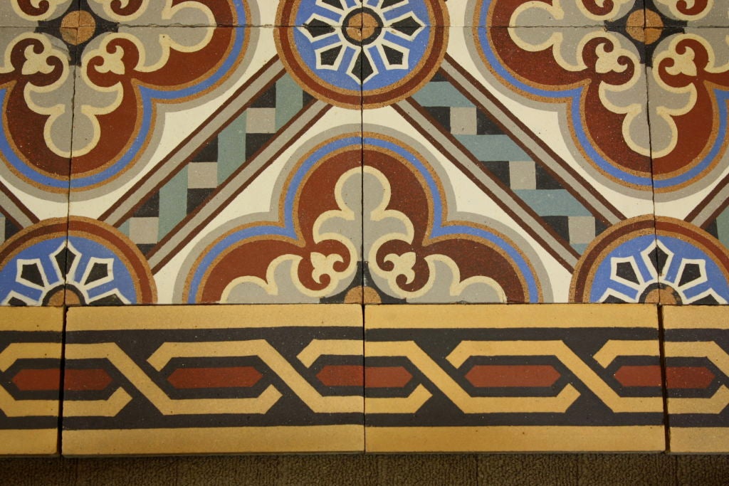 Set of French Encaustic Tiles at 1stdibs