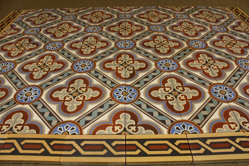 Set of French Encaustic Tiles 6