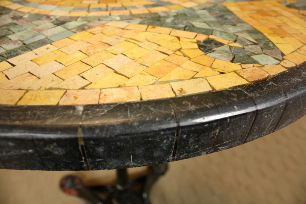 French Bistro Table with Marble Mosaic Top 4